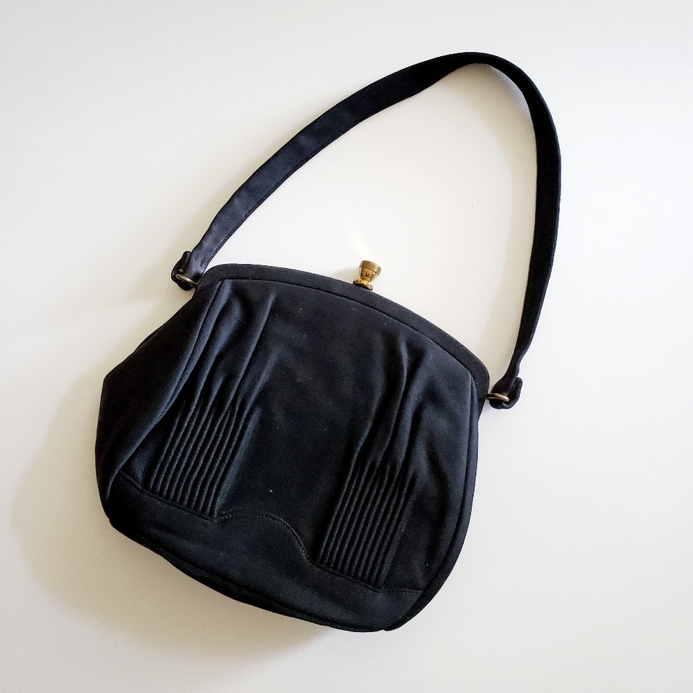 Vintage 1950's Black Handbag